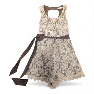 A' Reve Lace Romper with‎ Tie Belt - Size S